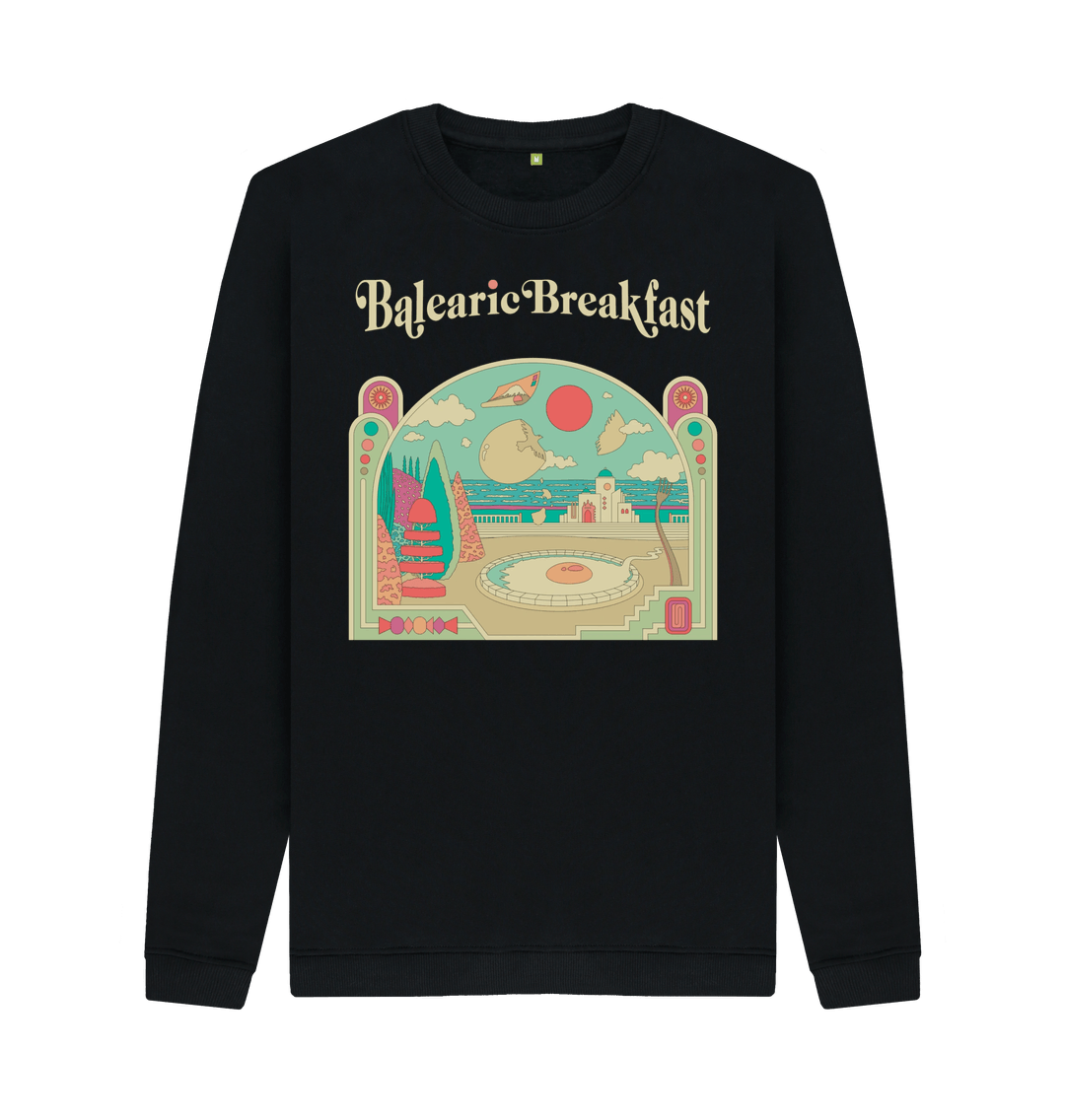Black Printed Sweater Front