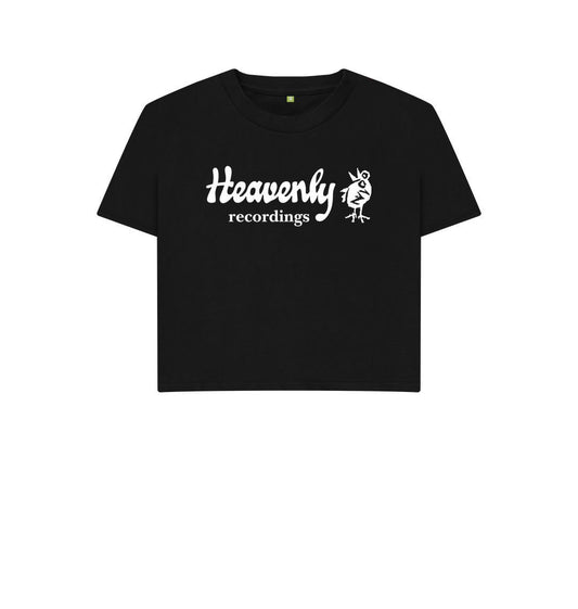 Black Heavenly Recordings - White Logo - Boxy Tee