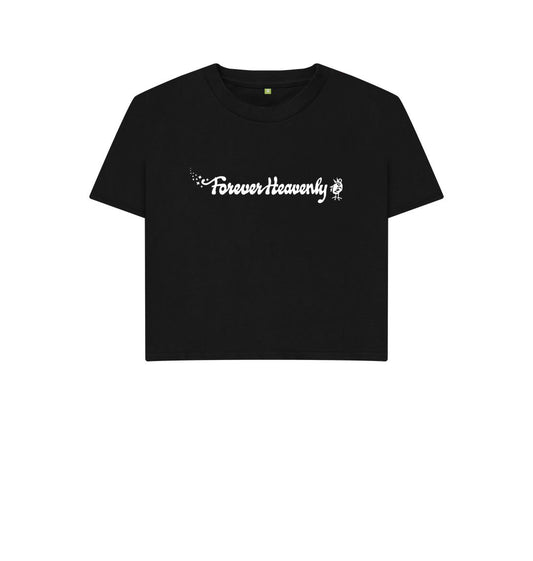 Black Forever Heavenly - Boxy T-shirt - White logo