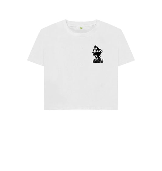 White Adam Higton Bird - Black Logo - Boxy Tee