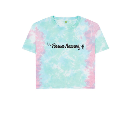 Pastel Tie Dye Forever Heavenly  Boxy T-shirt - Black logo