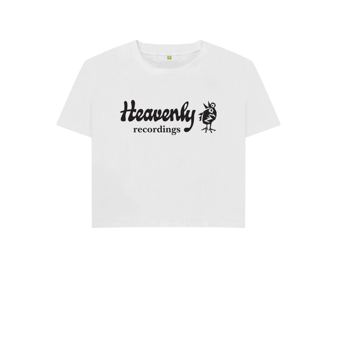 White Heavenly Recordings - Black Logo - Boxy Tee