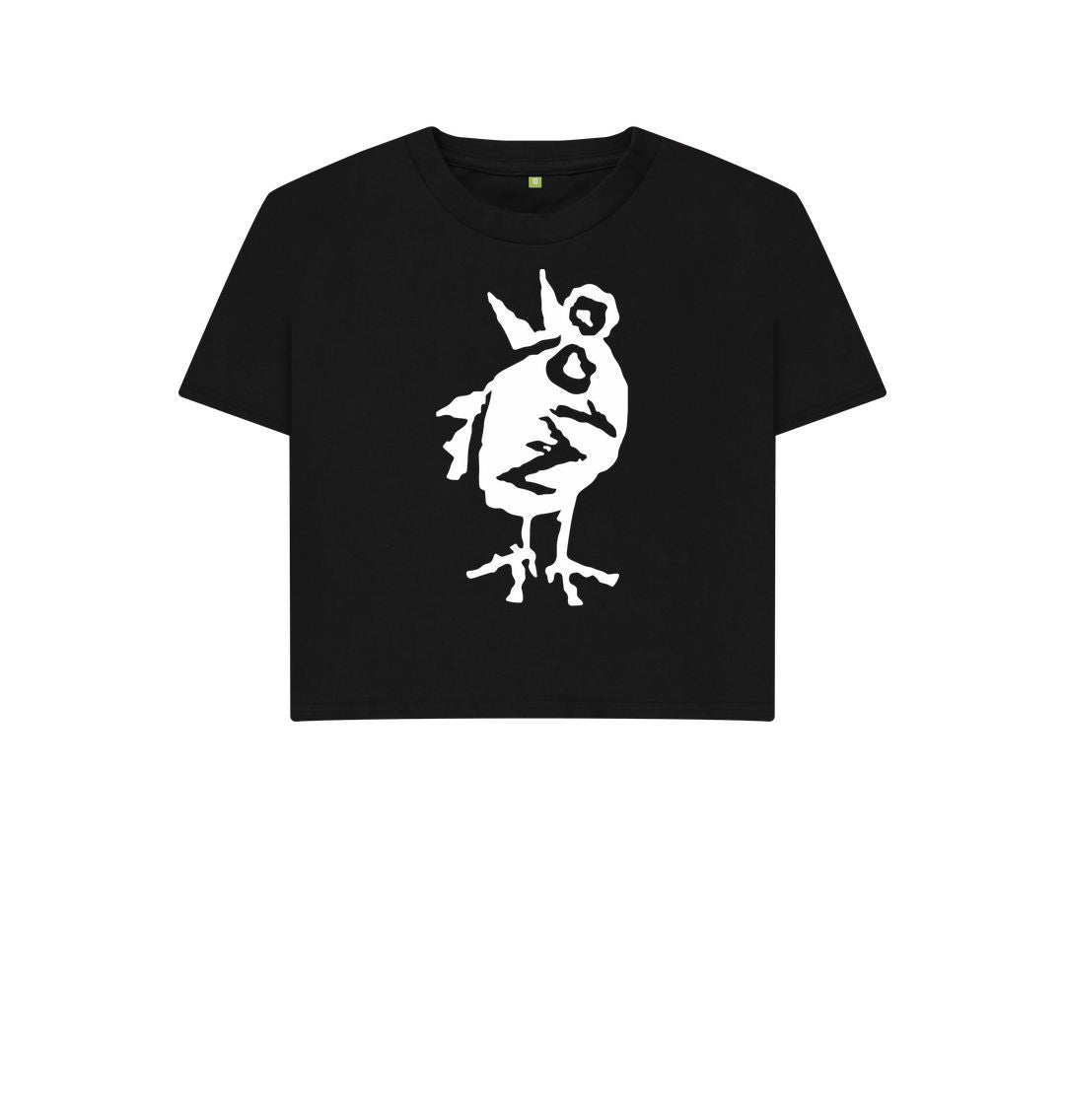 Black Heavenly Bird - White Logo - Boxy Tee