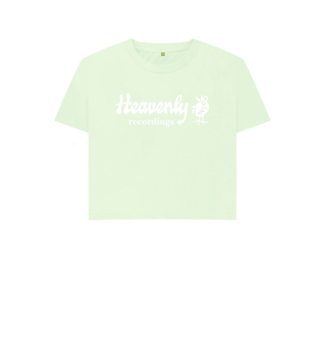 Pastel Green Heavenly Recordings - White Logo - Boxy Tee