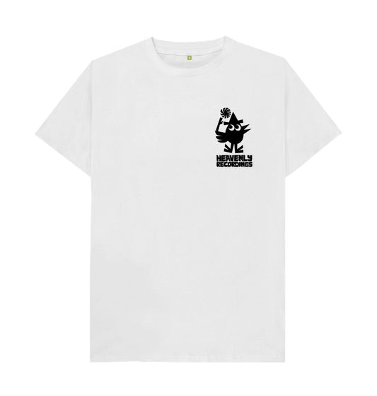 White Adam Higton Bird - Black Logo - White T-Shirt