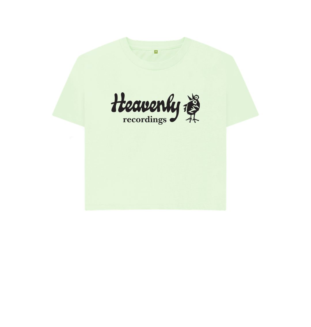 Pastel Green Heavenly Recordings - Black Logo - Boxy Tee