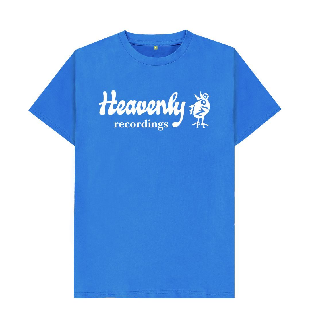 Bright Blue Heavenly Recordings Logo Tees - White Logo