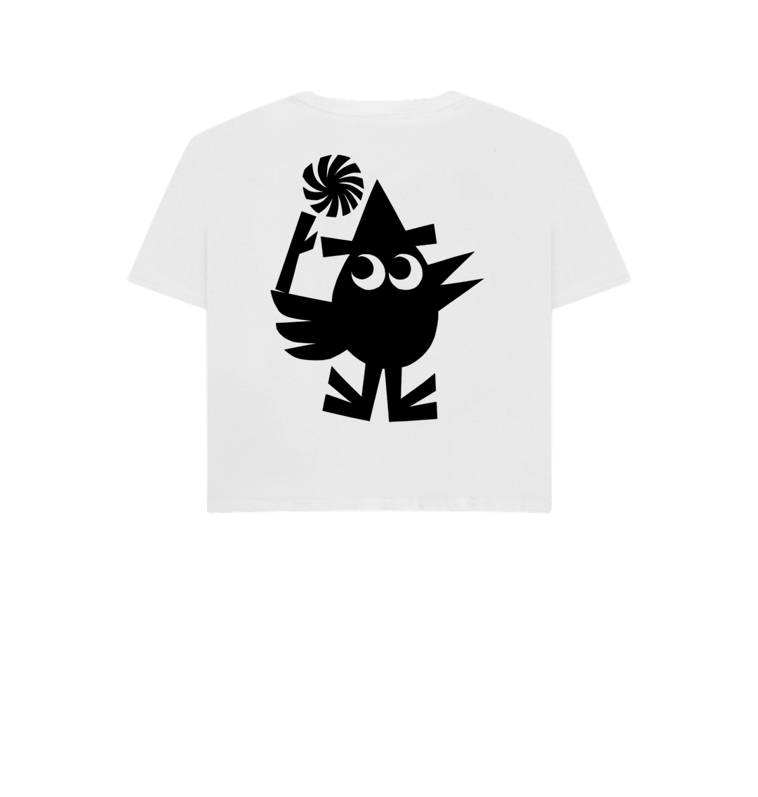 White Printed T-shirt Back