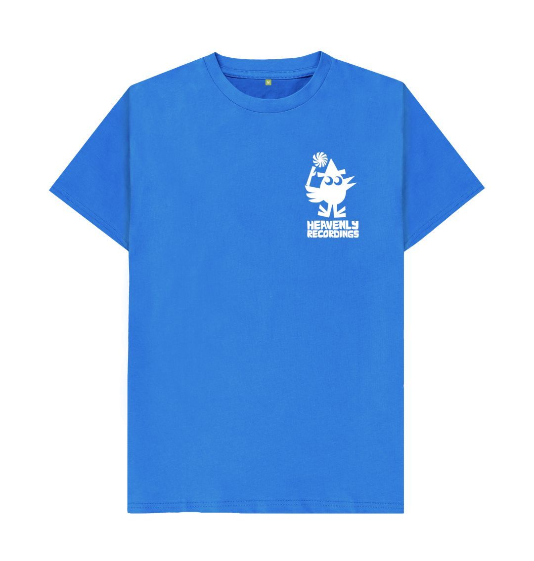 Bright Blue Adam Higton Bird - White Logo - T-Shirt