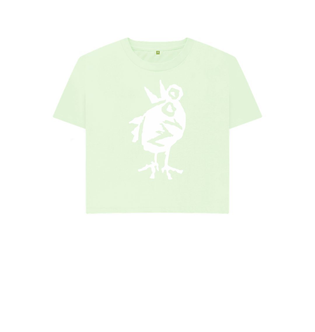 Pastel Green Heavenly Bird - White Logo - Boxy Tee