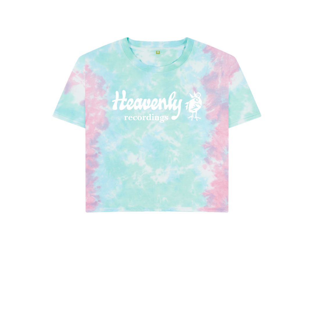 Pastel Tie Dye Heavenly Recordings - White Logo - Boxy Tee