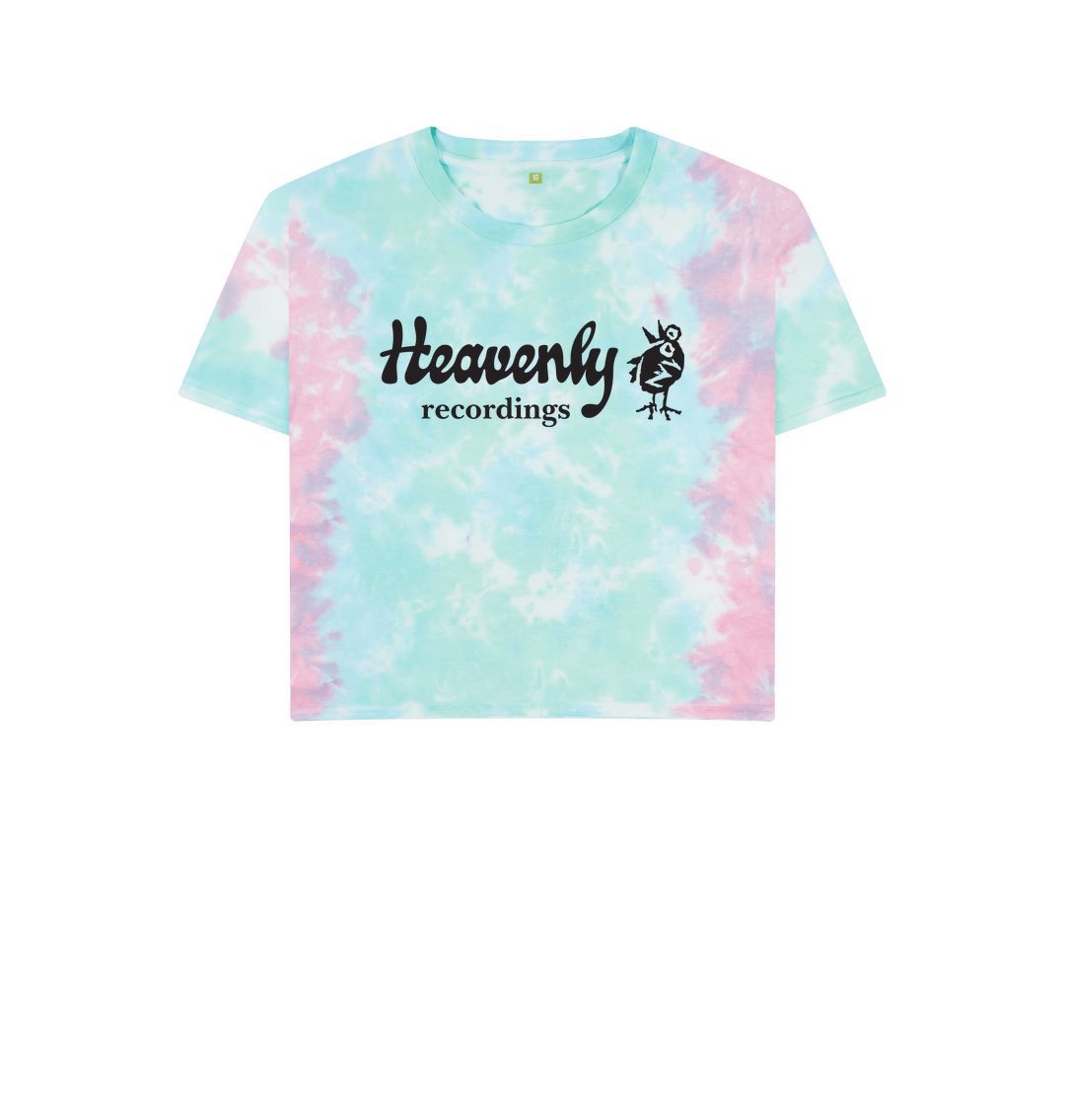 Pastel Tie Dye Heavenly Recordings - Black Logo - Boxy Tee